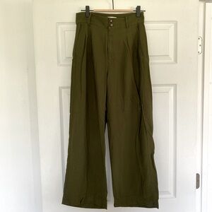 Madewell Wide Leg Olive Pants